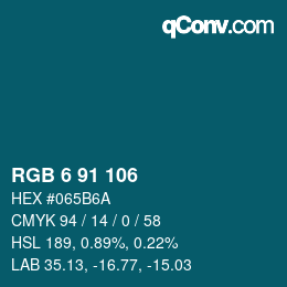 Farbcode: RGB 6 91 106 | qconv.com