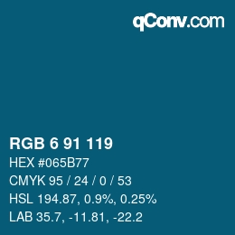 Color code: RGB 6 91 119 | qconv.com