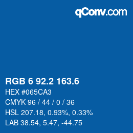 カラーコード: RGB 6 92.2 163.6 | qconv.com
