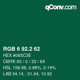 カラーコード: RGB 6 92.2 62 | qconv.com