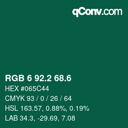 カラーコード: RGB 6 92.2 68.6 | qconv.com