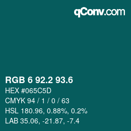 カラーコード: RGB 6 92.2 93.6 | qconv.com