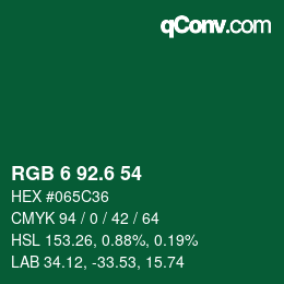 カラーコード: RGB 6 92.6 54 | qconv.com