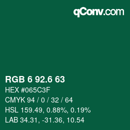 カラーコード: RGB 6 92.6 63 | qconv.com