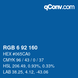 Color code: RGB 6 92 160 | qconv.com