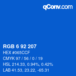 Color code: RGB 6 92 207 | qconv.com