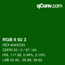 Color code: RGB 6 92 3 | qconv.com