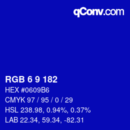 カラーコード: RGB 6 9 182 | qconv.com
