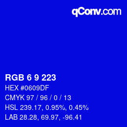 カラーコード: RGB 6 9 223 | qconv.com