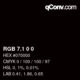 Color code: RGB 7.1 0 0 | qconv.com