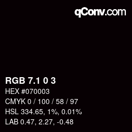 Color code: RGB 7.1 0 3 | qconv.com