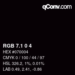 カラーコード: RGB 7.1 0 4 | qconv.com
