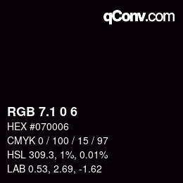 カラーコード: RGB 7.1 0 6 | qconv.com