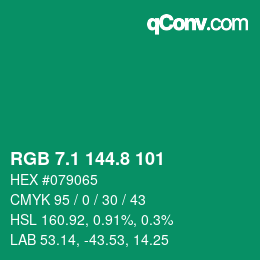 カラーコード: RGB 7.1 144.8 101 | qconv.com