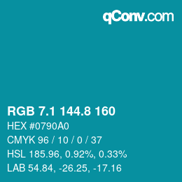 Farbcode: RGB 7.1 144.8 160 | qconv.com