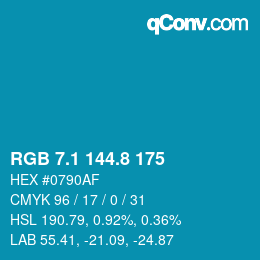 Color code: RGB 7.1 144.8 175 | qconv.com