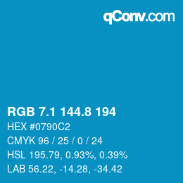 Código de color: RGB 7.1 144.8 194 | qconv.com