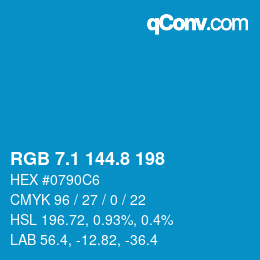 Color code: RGB 7.1 144.8 198 | qconv.com