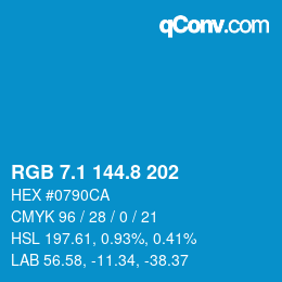 カラーコード: RGB 7.1 144.8 202 | qconv.com