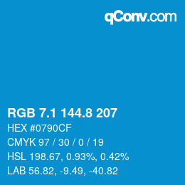 Color code: RGB 7.1 144.8 207 | qconv.com