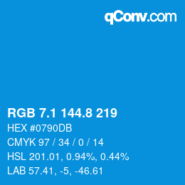 Color code: RGB 7.1 144.8 219 | qconv.com