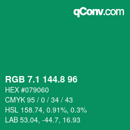 カラーコード: RGB 7.1 144.8 96 | qconv.com