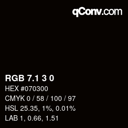 カラーコード: RGB 7.1 3 0 | qconv.com