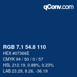 Color code: RGB 7.1 54.8 110 | qconv.com