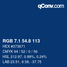 Farbcode: RGB 7.1 54.8 113 | qconv.com