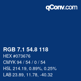 Color code: RGB 7.1 54.8 118 | qconv.com
