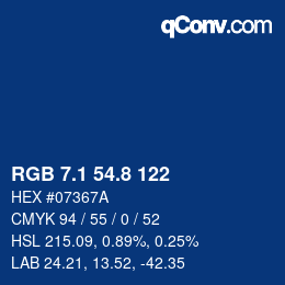 Color code: RGB 7.1 54.8 122 | qconv.com