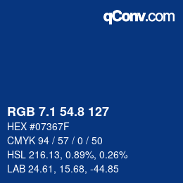 Color code: RGB 7.1 54.8 127 | qconv.com