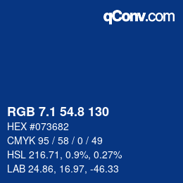 カラーコード: RGB 7.1 54.8 130 | qconv.com