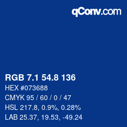 Color code: RGB 7.1 54.8 136 | qconv.com