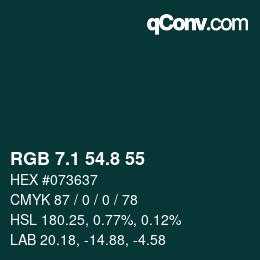 Color code: RGB 7.1 54.8 55 | qconv.com