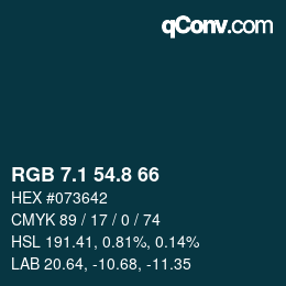 Color code: RGB 7.1 54.8 66 | qconv.com