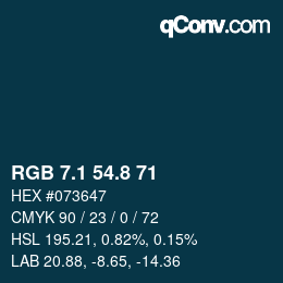 Color code: RGB 7.1 54.8 71 | qconv.com