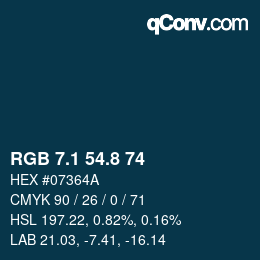 Color code: RGB 7.1 54.8 74 | qconv.com