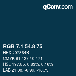 Color code: RGB 7.1 54.8 75 | qconv.com
