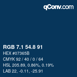 Color code: RGB 7.1 54.8 91 | qconv.com