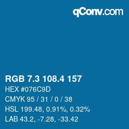 カラーコード: RGB 7.3 108.4 157 | qconv.com
