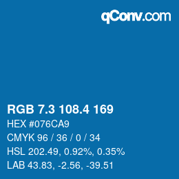 カラーコード: RGB 7.3 108.4 169 | qconv.com