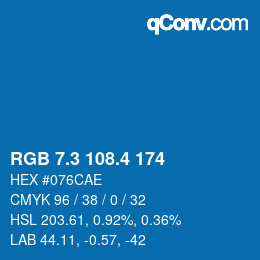 カラーコード: RGB 7.3 108.4 174 | qconv.com
