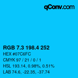 カラーコード: RGB 7.3 198.4 252 | qconv.com