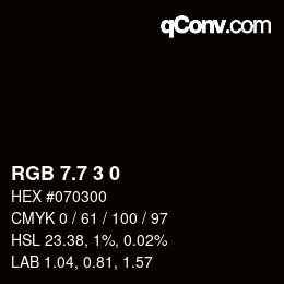 カラーコード: RGB 7.7 3 0 | qconv.com