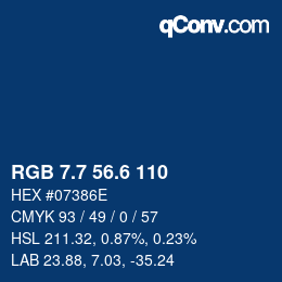 カラーコード: RGB 7.7 56.6 110 | qconv.com