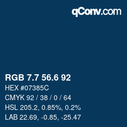 カラーコード: RGB 7.7 56.6 92 | qconv.com
