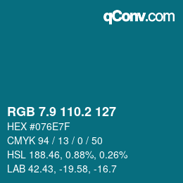 Color code: RGB 7.9 110.2 127 | qconv.com