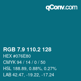 Color code: RGB 7.9 110.2 128 | qconv.com