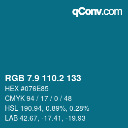 Color code: RGB 7.9 110.2 133 | qconv.com